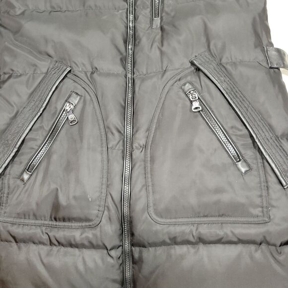 Vince Camuto Puffer Coat Womens Size Medium Black Faux Fur Goose Down Winter - Picture 11 of 16